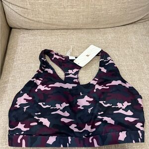 Fabletics Pink and Black Camo Sports Bra